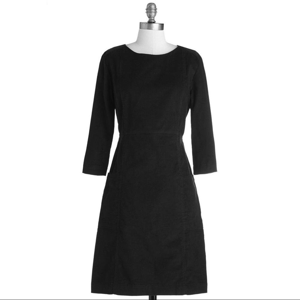ModCloth Bibico blue corduroy shift dress S